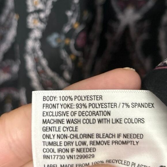 Knox Rose Sheer Black Velvet  Babydoll Balloon Sleeve Blouse Whimsigoth Boho XXL - Picture 11 of 12